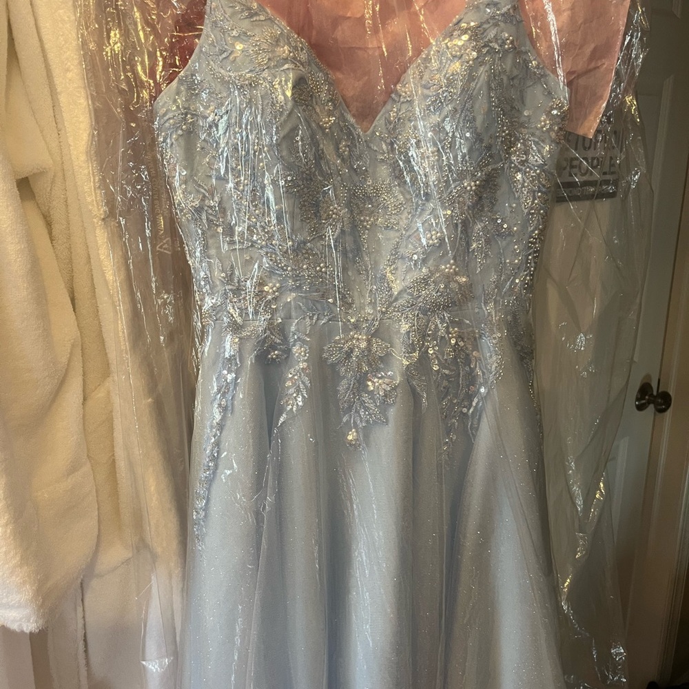 JVN Light Blue Satin Dress